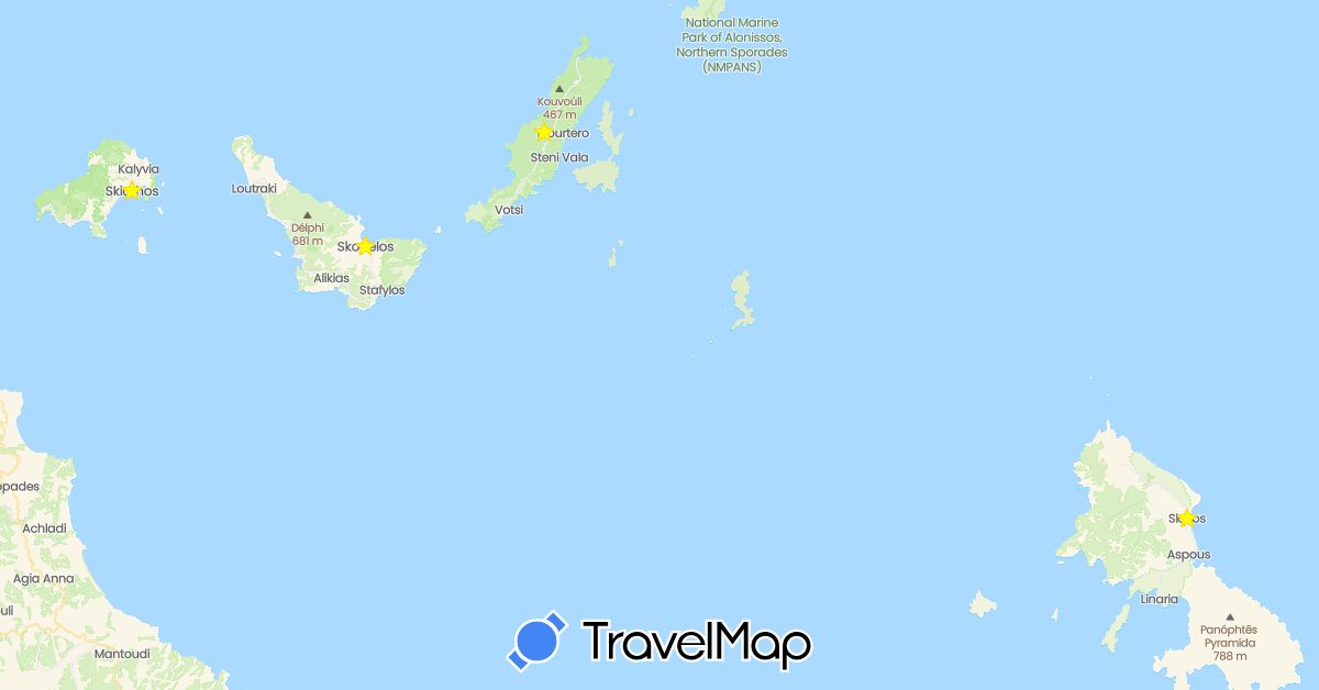 TravelMap itinerary: driving in Greece (Europe)