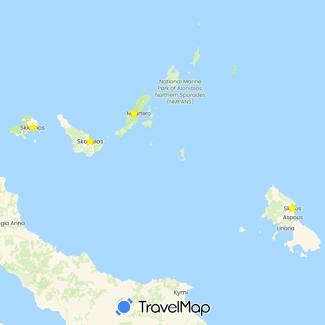 TravelMap itinerary: driving in Greece (Europe)
