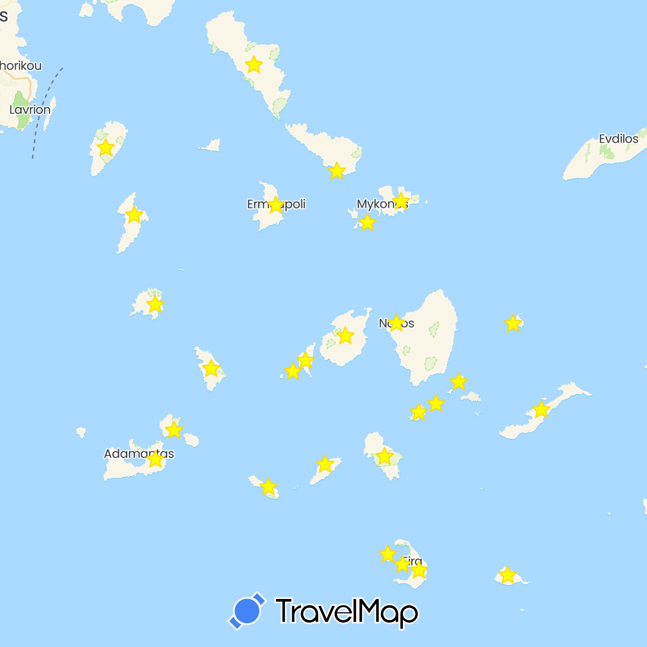 TravelMap itinerary: driving in Greece (Europe)