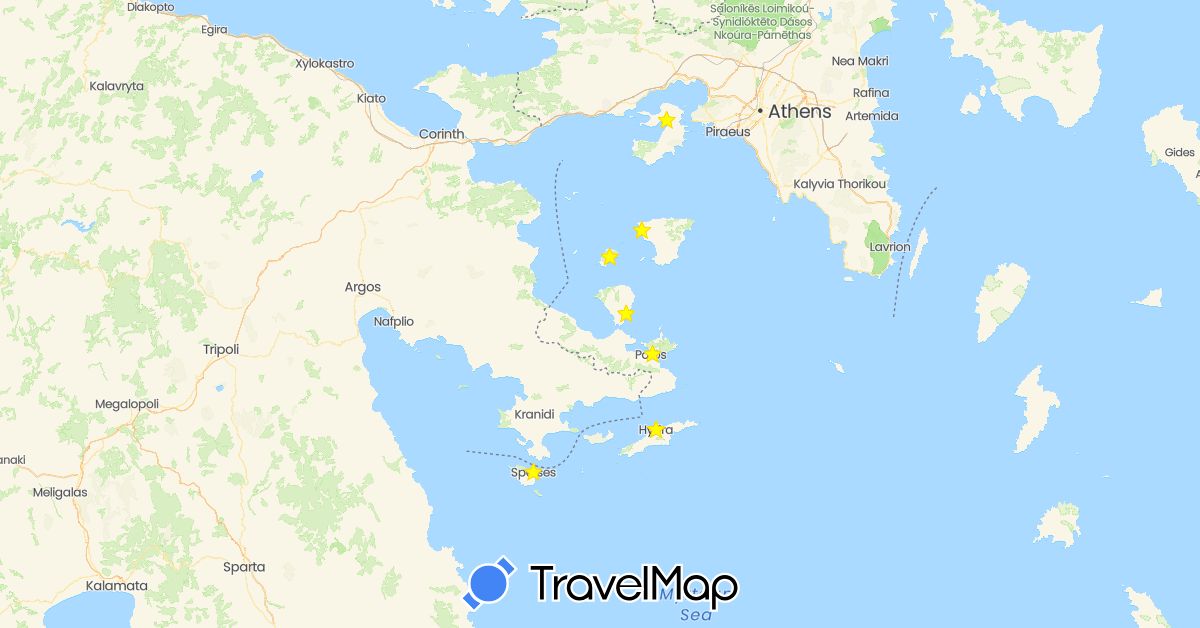 TravelMap itinerary: driving in Greece (Europe)