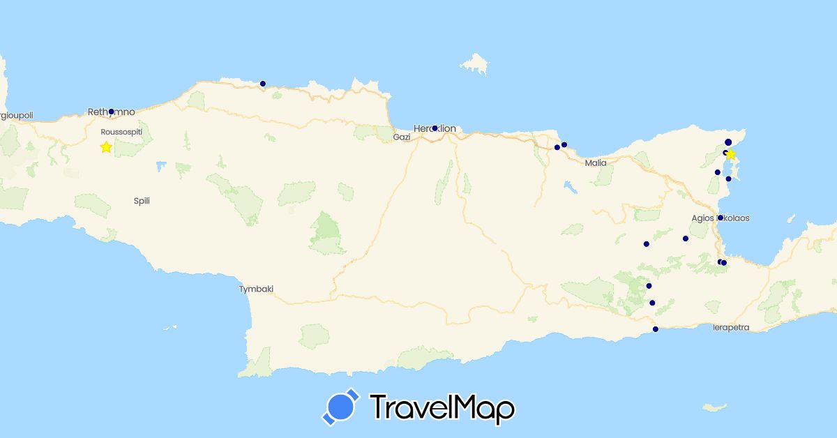 TravelMap itinerary: driving in Greece (Europe)